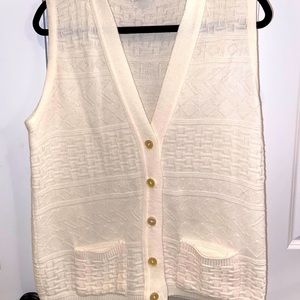 VINTAGE CREAM BUTTON DOWN SWEATER VEST
